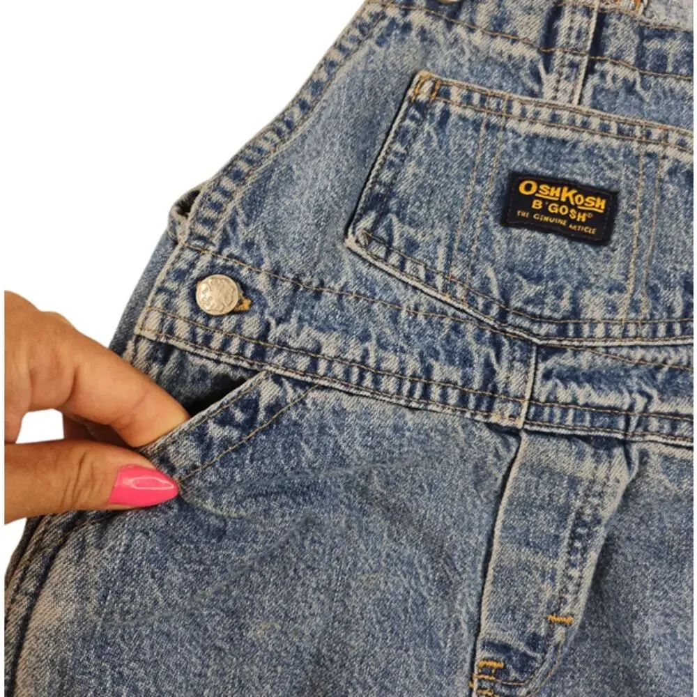 Oshkosh B'Gosh Baby Overalls 24 Months Denim Jeans Hammer Loop Infant Vestbak